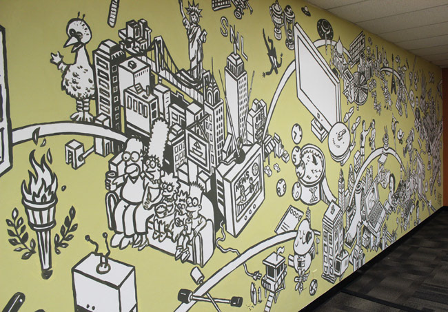 Mural peel  tv  television culture Isometric simpsons  city building  architecture Travel video