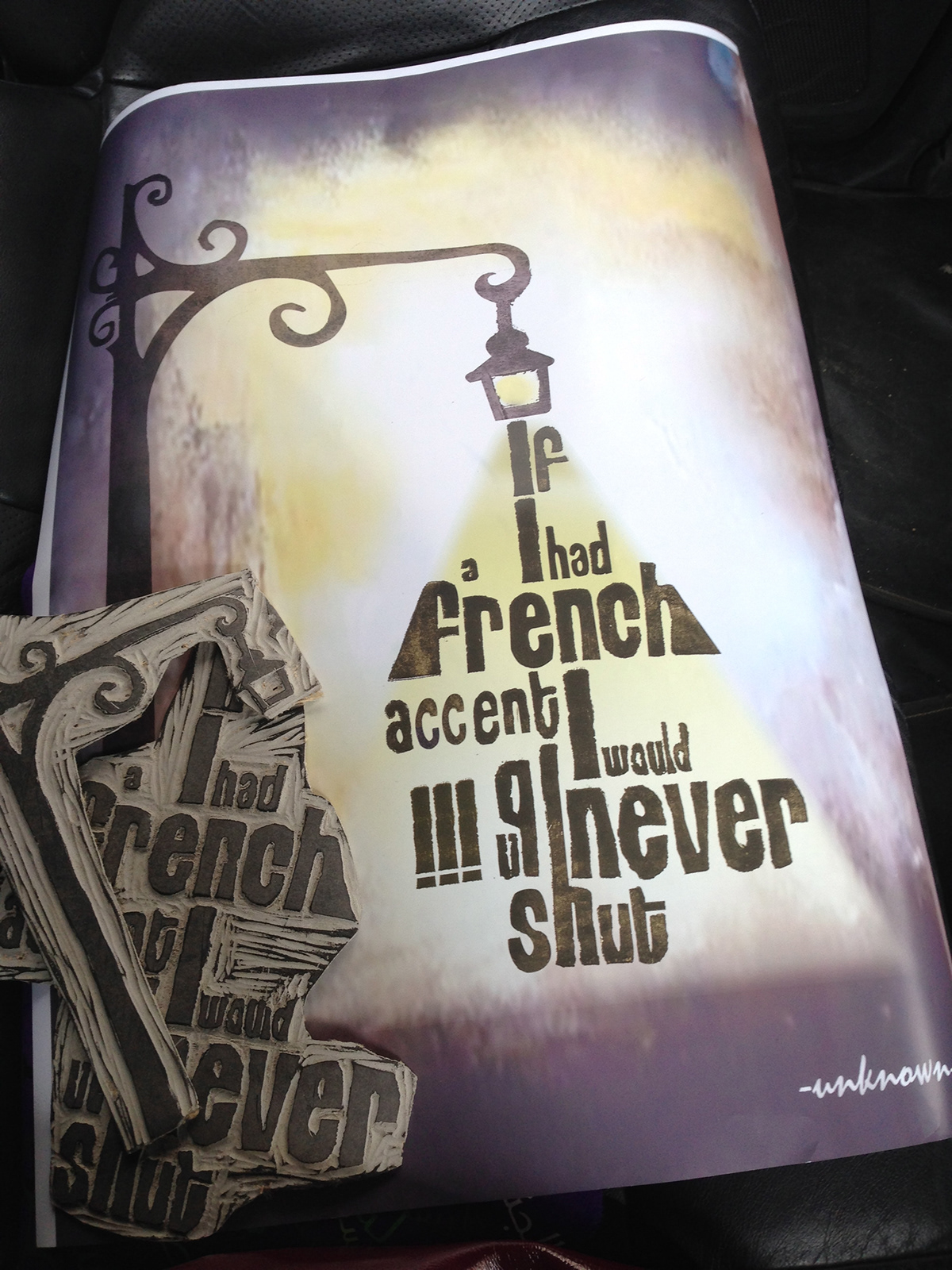 printmaking French light language accent poster