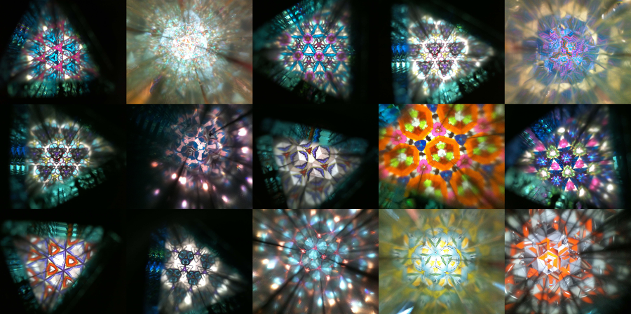 kaleidoscope toy metal tube crystals