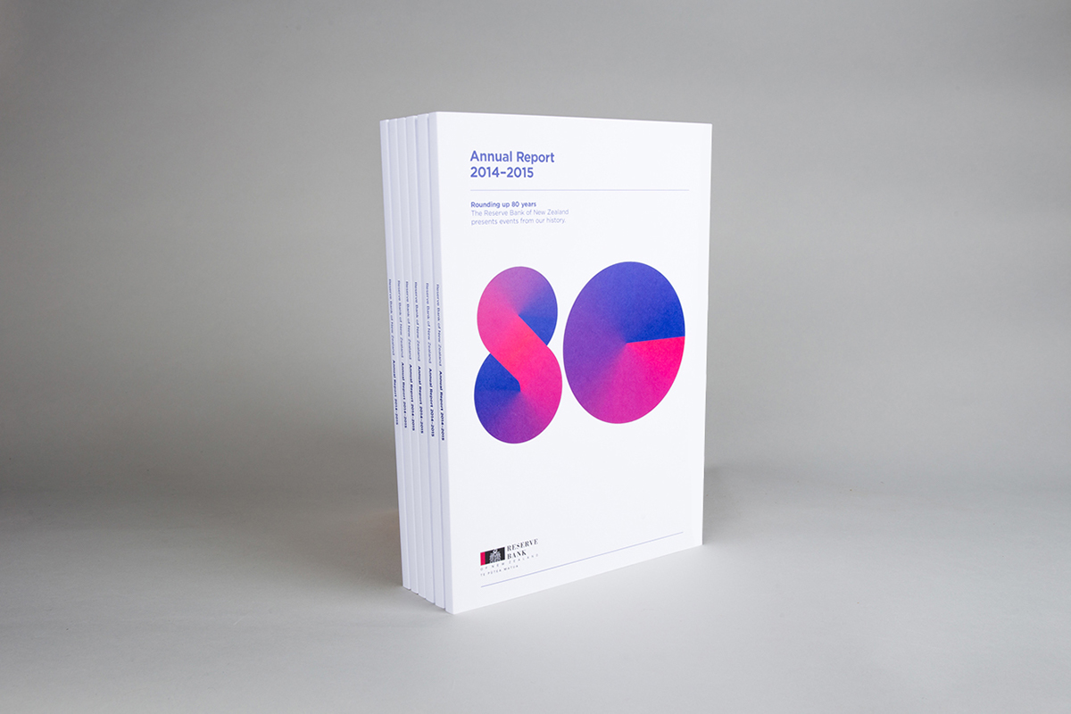 annual report gradient blue pink magenta timeline New Zealand Bank financial reserve bank