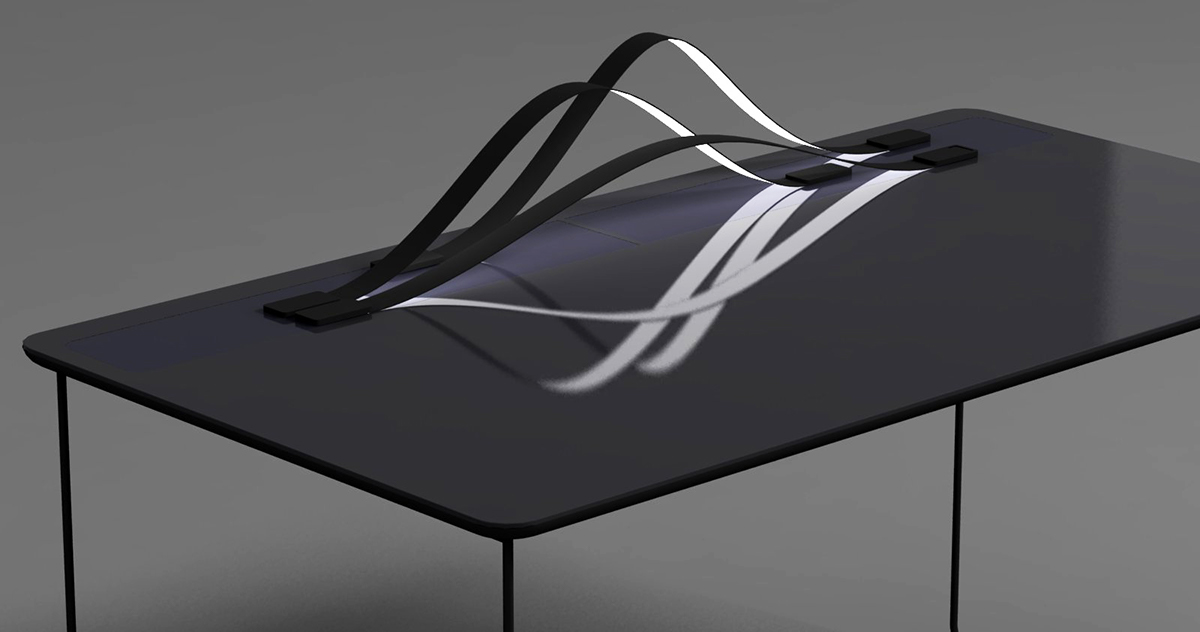 desk bureau table light OLED led mobilité design furniture Interior technologie