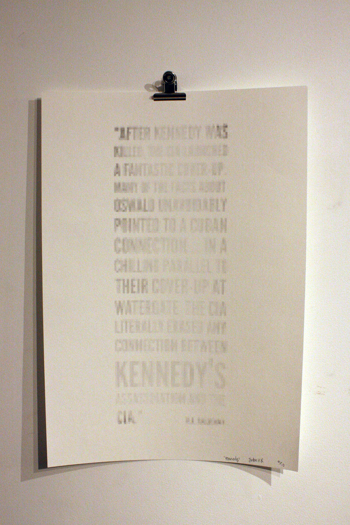 JFK print screen print poster thermochromic ink