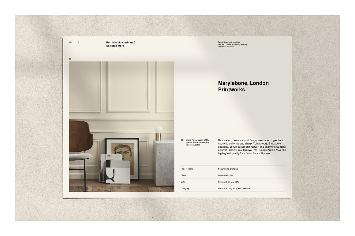 brochure clean designer graphic design  InDesign minimal photoshop portfolio