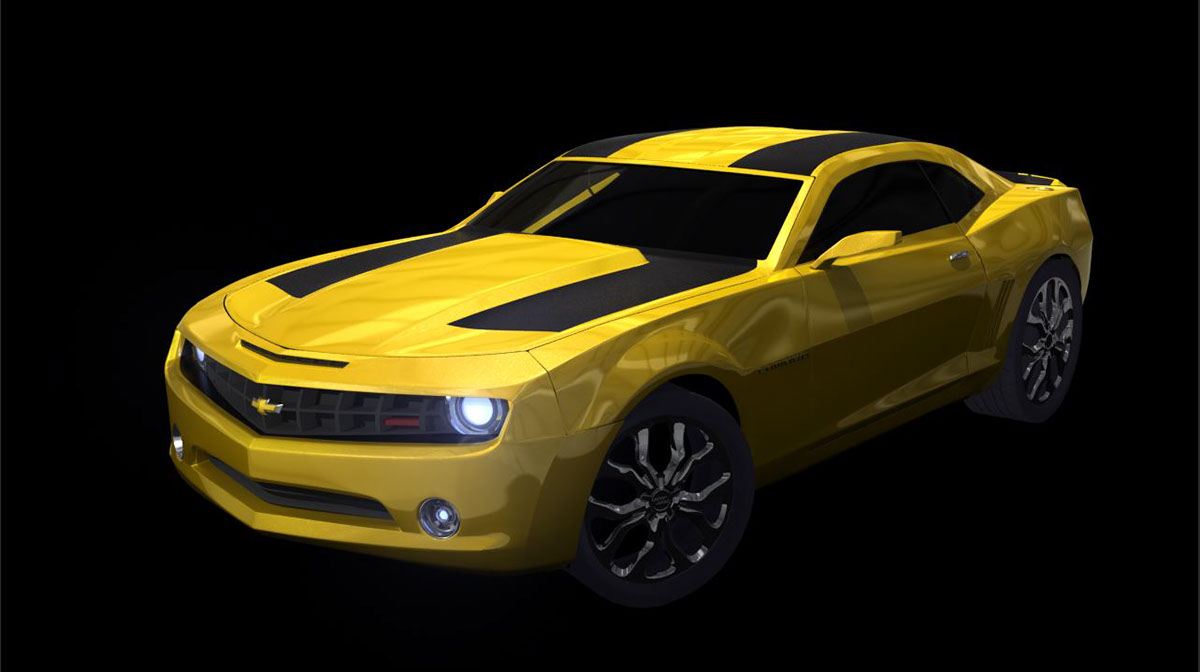 Maya car modeling Bumblebee transformer camaro rendering light studio