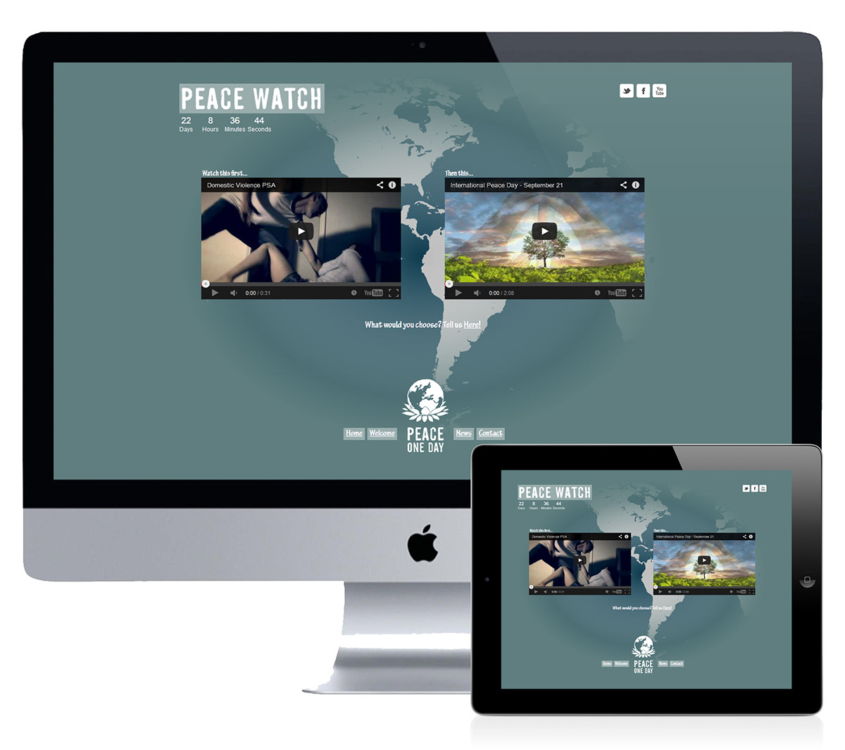 peace One day PeaceOneDay POD Web design Webdesign microsite micro world site charity violence Love Bullying