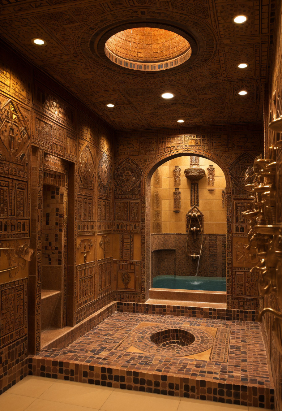 bathroom interior design  architecture visualization texture pharaoh ancient egypt egyptian pyramids Digital Art 