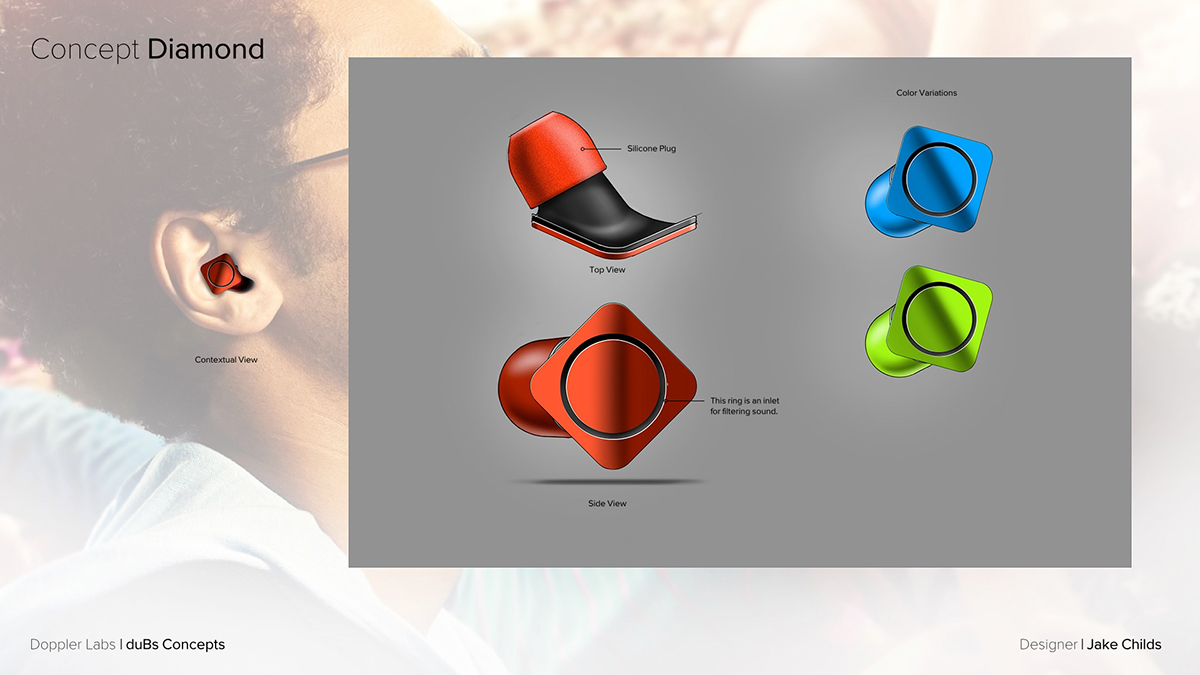 DUBS Doppler Labs design Jake CHILDS product industrial interaction ear filter headphone Plug buds sketch Renderings