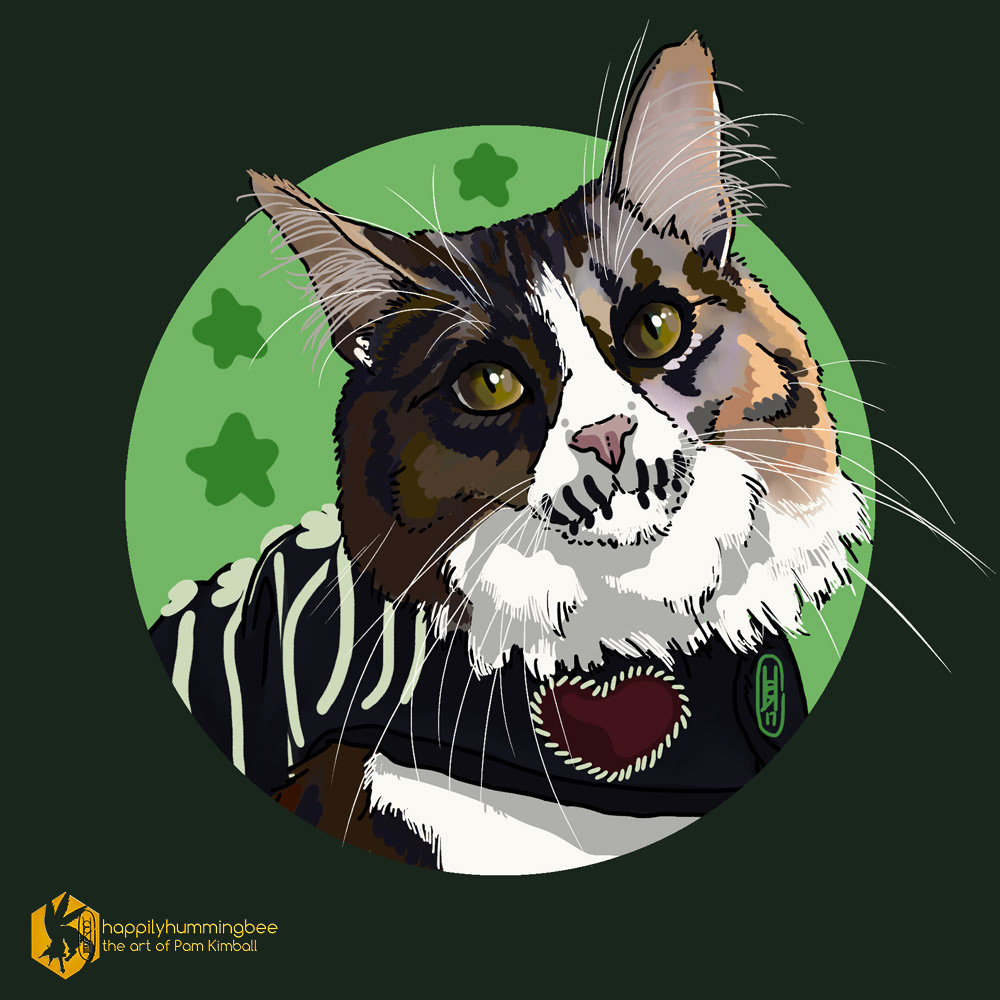 Halloween ILLUSTRATION  digital painting   Pet portrait Portraiture Cat