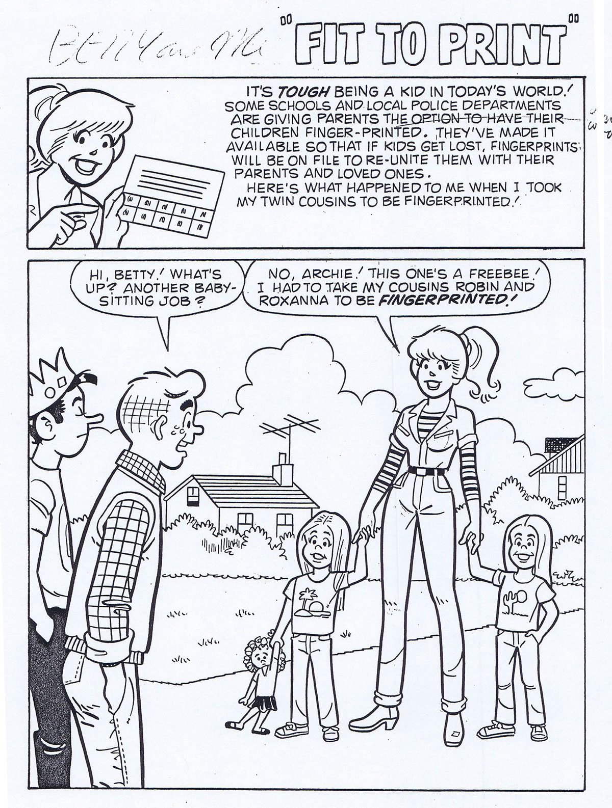 Betty Cooper Betty Archie Comics Betty and Me Archie Comic Publications fingerprints