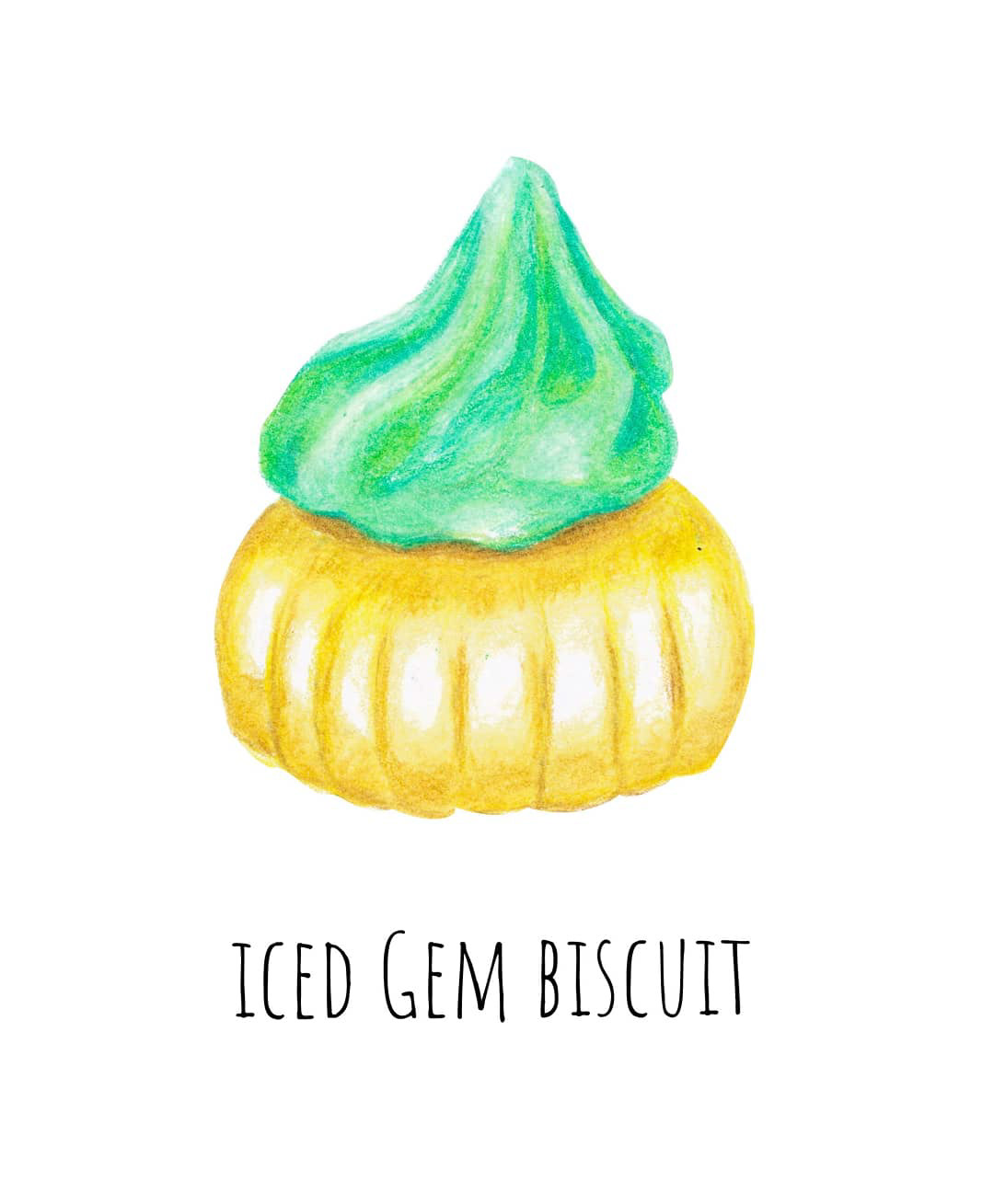 illustration of singapore childhood snack ice gem biscuit
