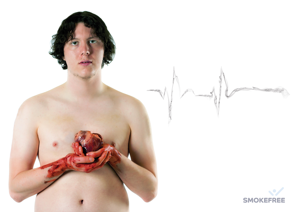 smoking nhs smokefree horror photography blood heart beauty Shockvertising   shock advertising campaign FMP final major project shock Stop Smoking Health