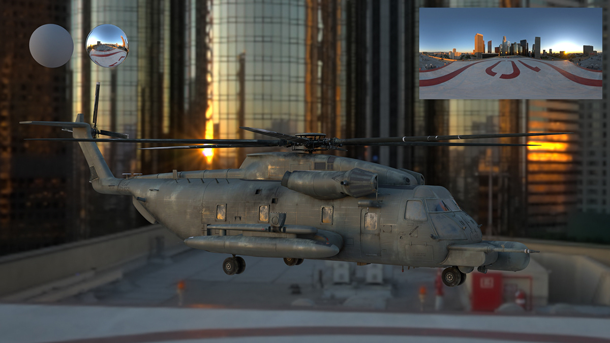 Gnomon arnold lighting look dev helicopter landing 3D