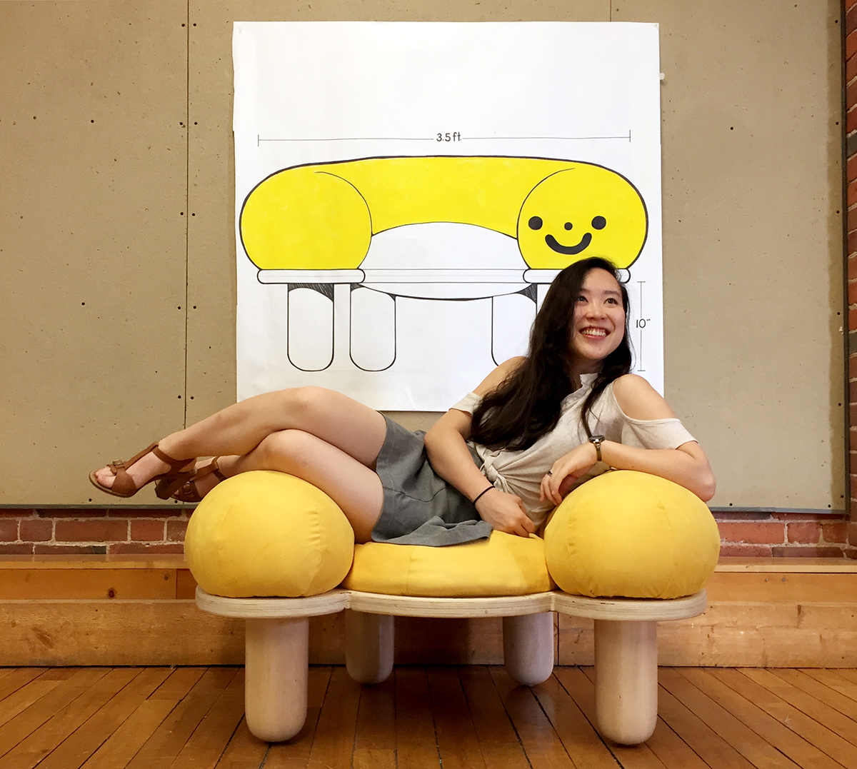 yellow chair upholstery risd