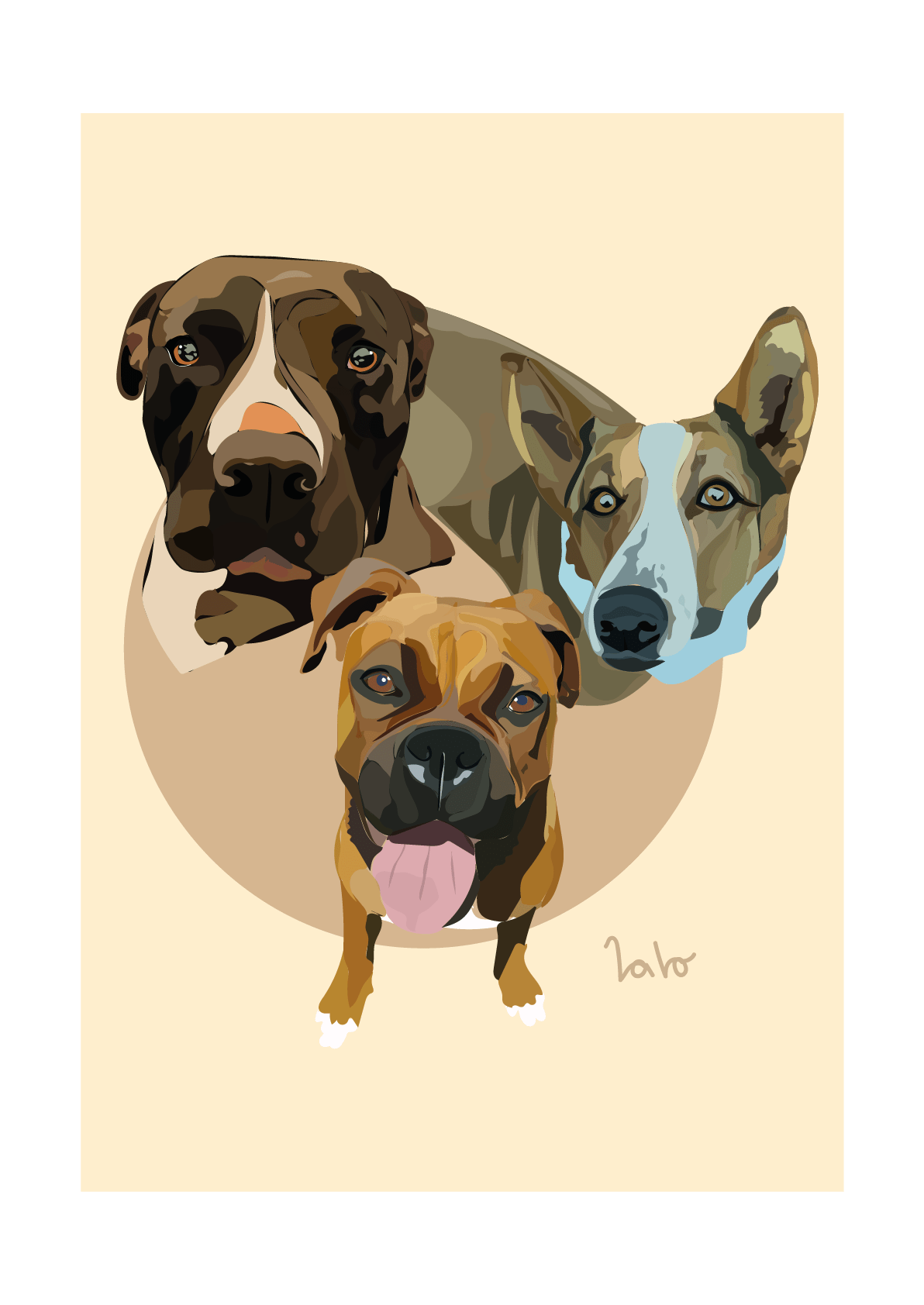 adobe illustrator artwork Digital Art  digital illustration dogs ILLUSTRATION 