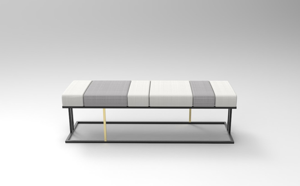bench Channel furniture furniture design  metal product Render upholstery