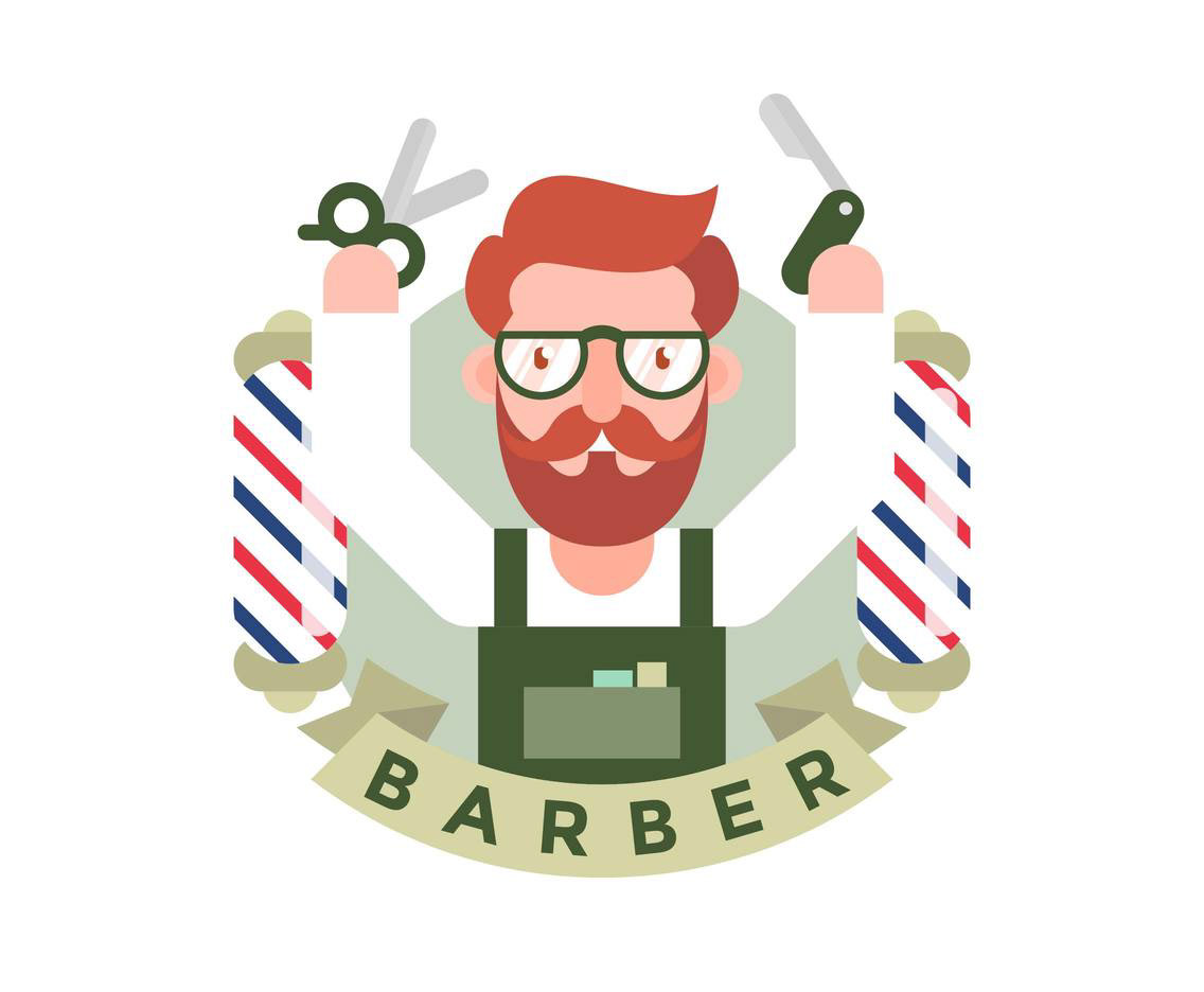 barber flat design free vector download best cool graphic