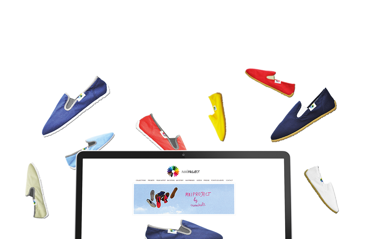 shoes accessoires Online shop fashion design logo identity guidelines Logotype MaïProject photo brand identity Concept store Paris Shopping