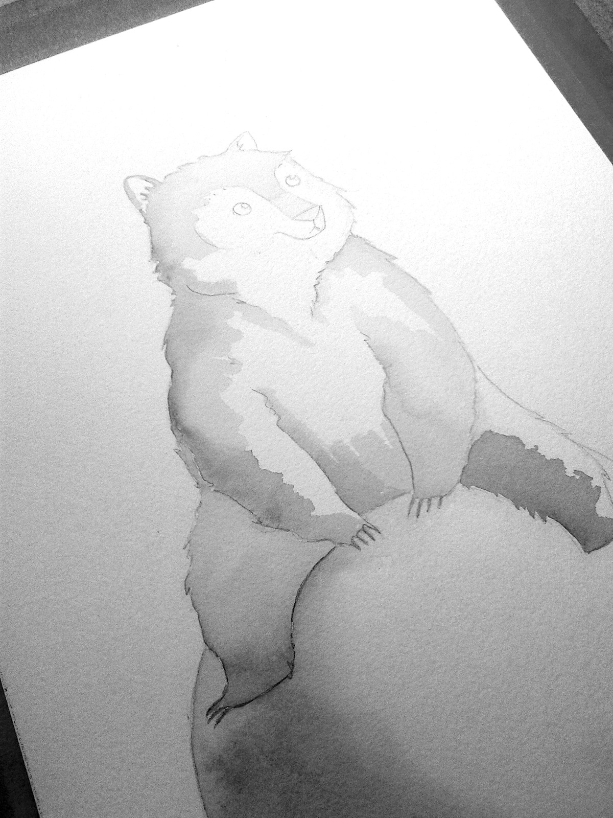bear baloon watercolor