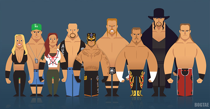 WWE wwe character wwe illust Character bogtae Trish Stratus lita rey mysterio Eddie Guerrero shawn Michaels  John Cena Stone Cold triple H undertaker