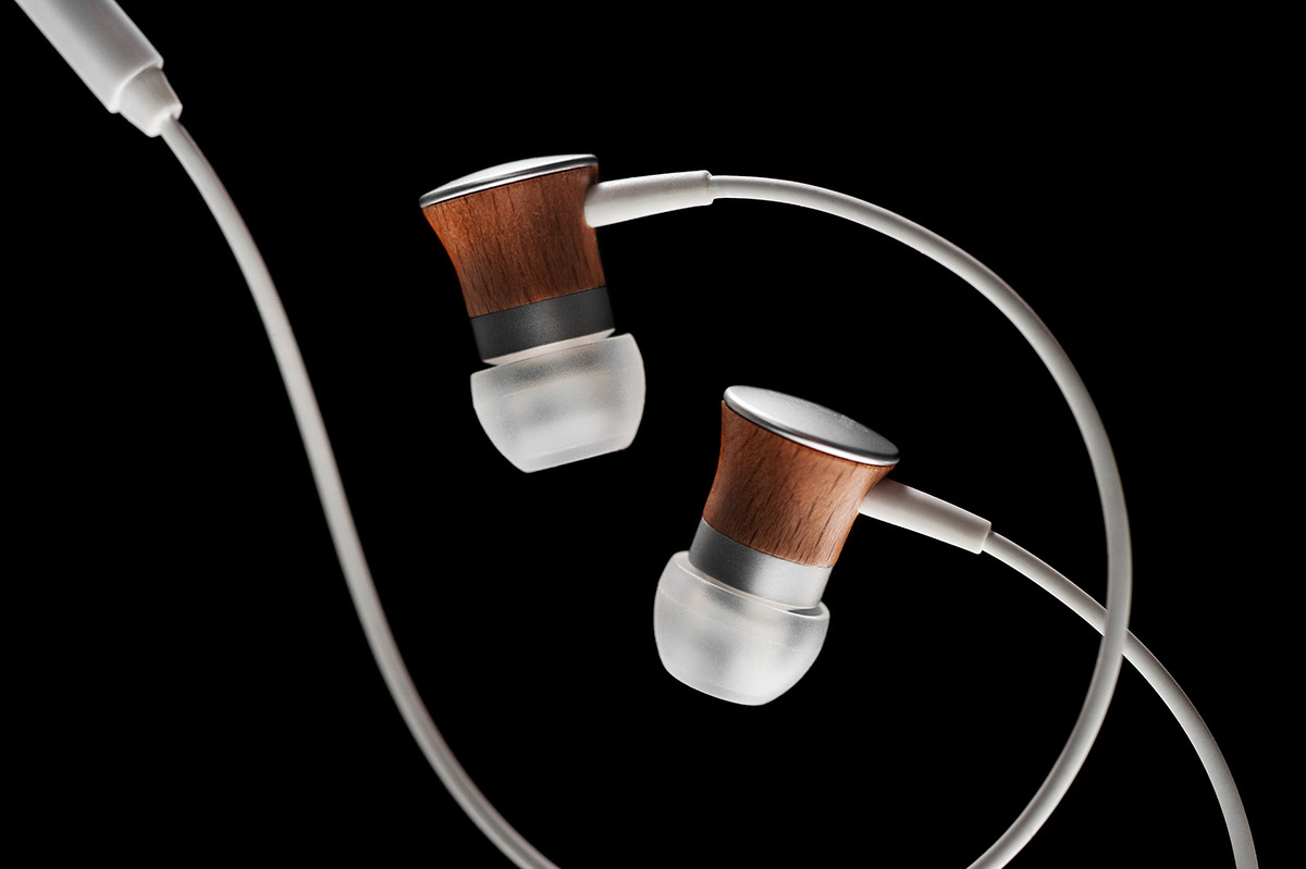 meze wood earphones headphones design art deco aluminum soft art nouveau