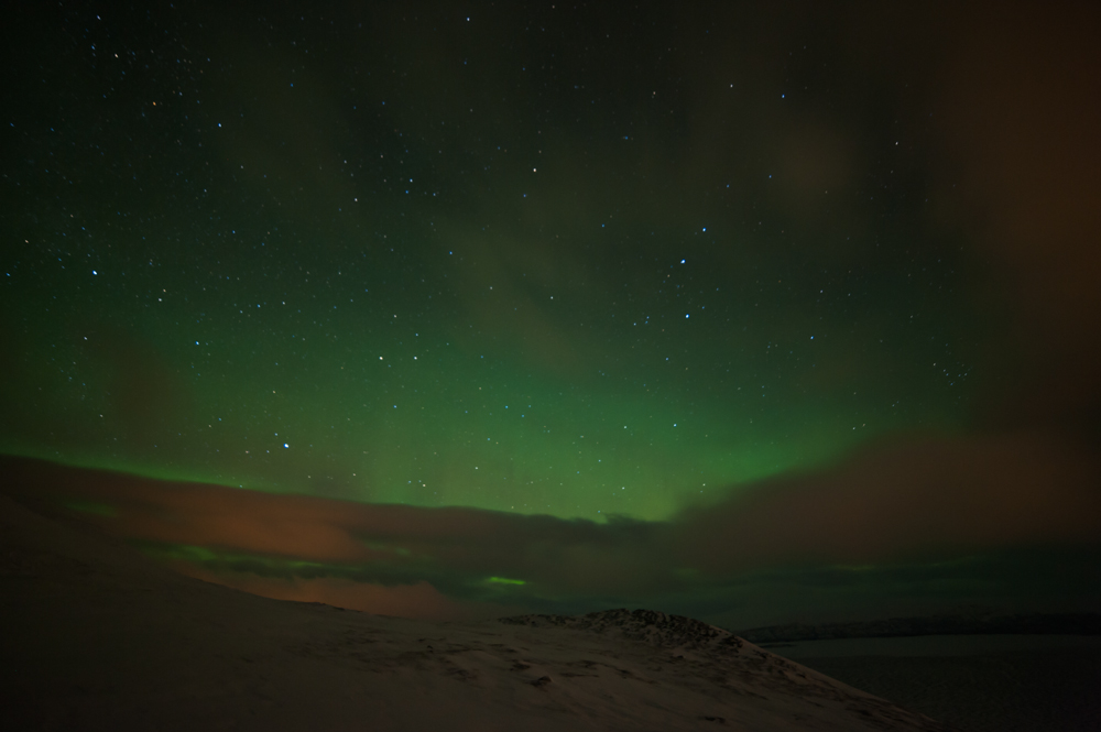aurora Northern Lights Sweden  landscape Lapland torneträsk tornetraesk reindeer lake ice winter
