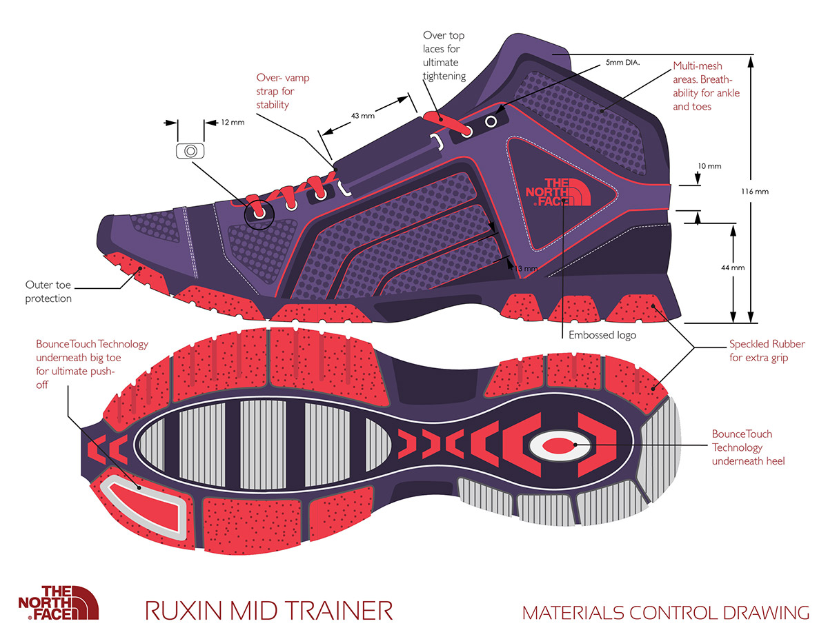footwear concept footwear  shoes the north face cross training women sneaker athletic concept sketching