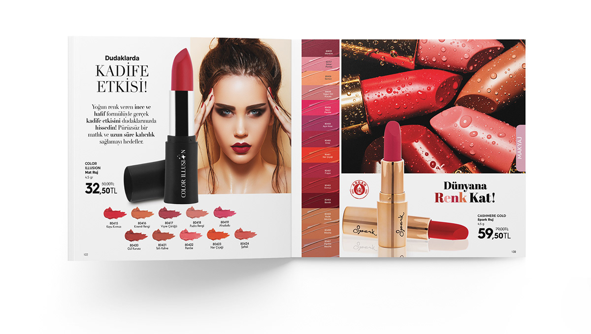 brochure catalog cataloque cosmetics design Layout magazine october pagedesign product