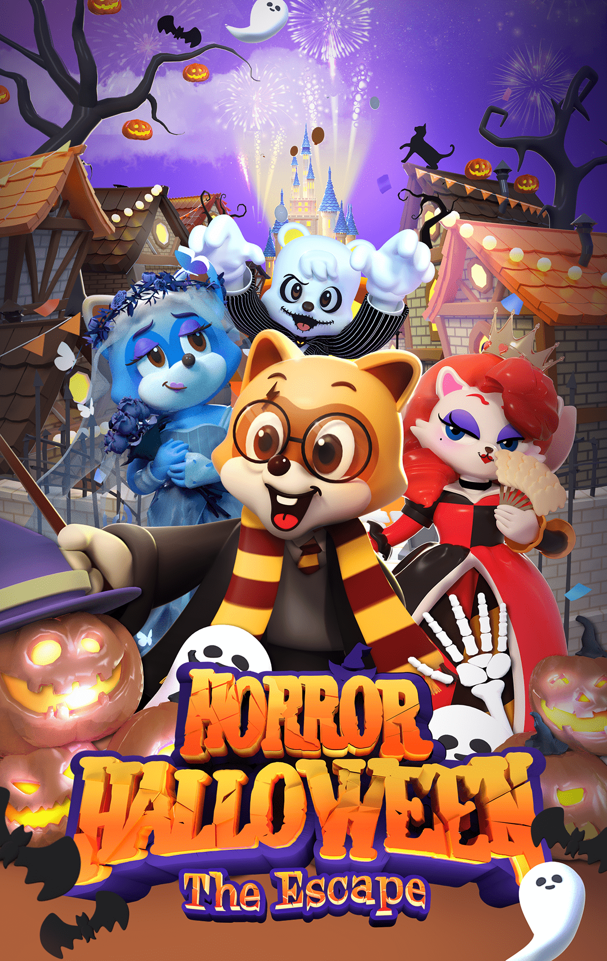 3D 3dmodeling Character characterdesign festival Halloween ILLUSTRATION  Keyvisual lotteworld poster