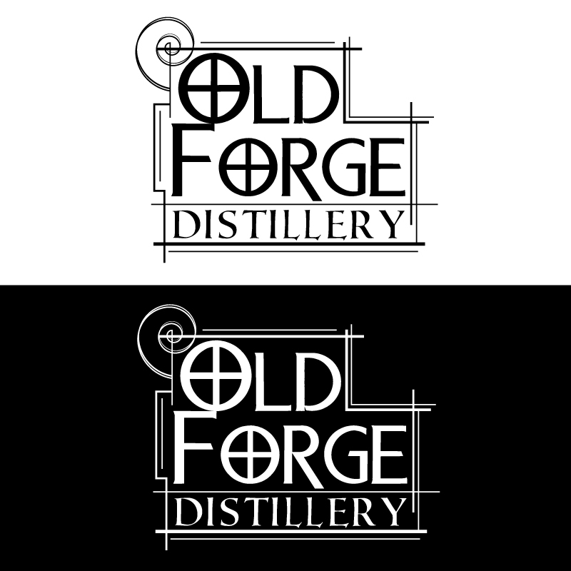 distillery logo Brand Design ornate diamond  black and white