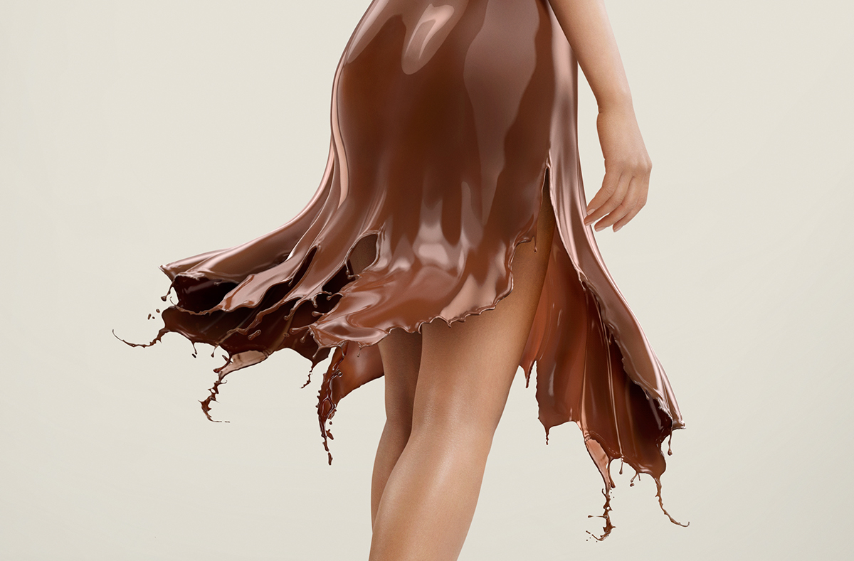 schmitten chocolates splash priyanka Chopra CG retouch beauty creative fluids 3D photoshoot delicious tasty natural