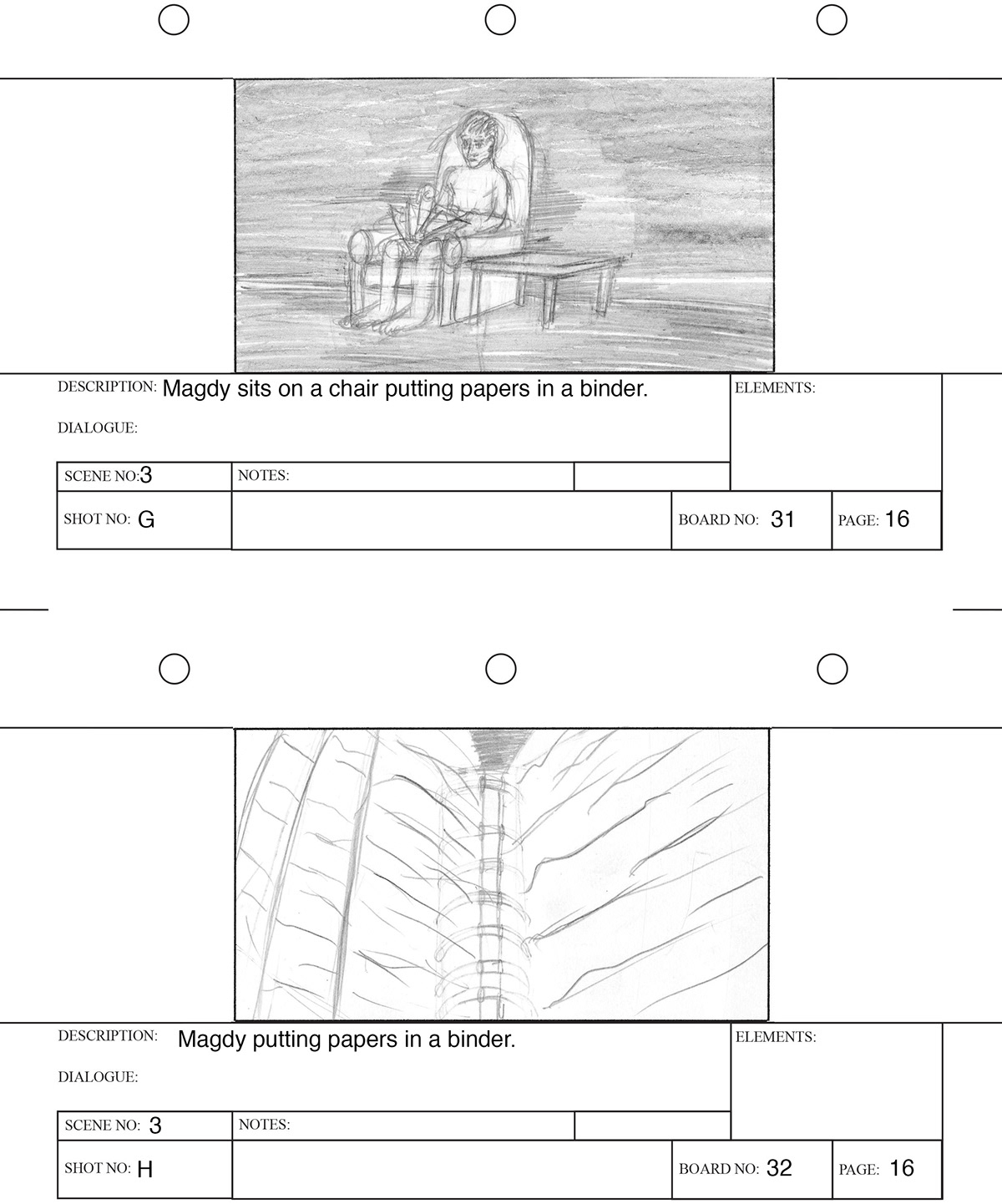 Storyboards traditional graphite