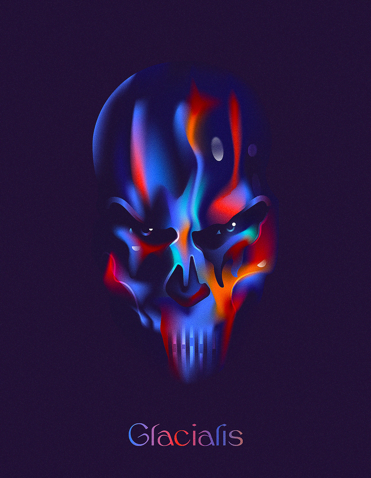colorful flower ILLUSTRATION  Illustrator poster print skull visuals portrait Behance