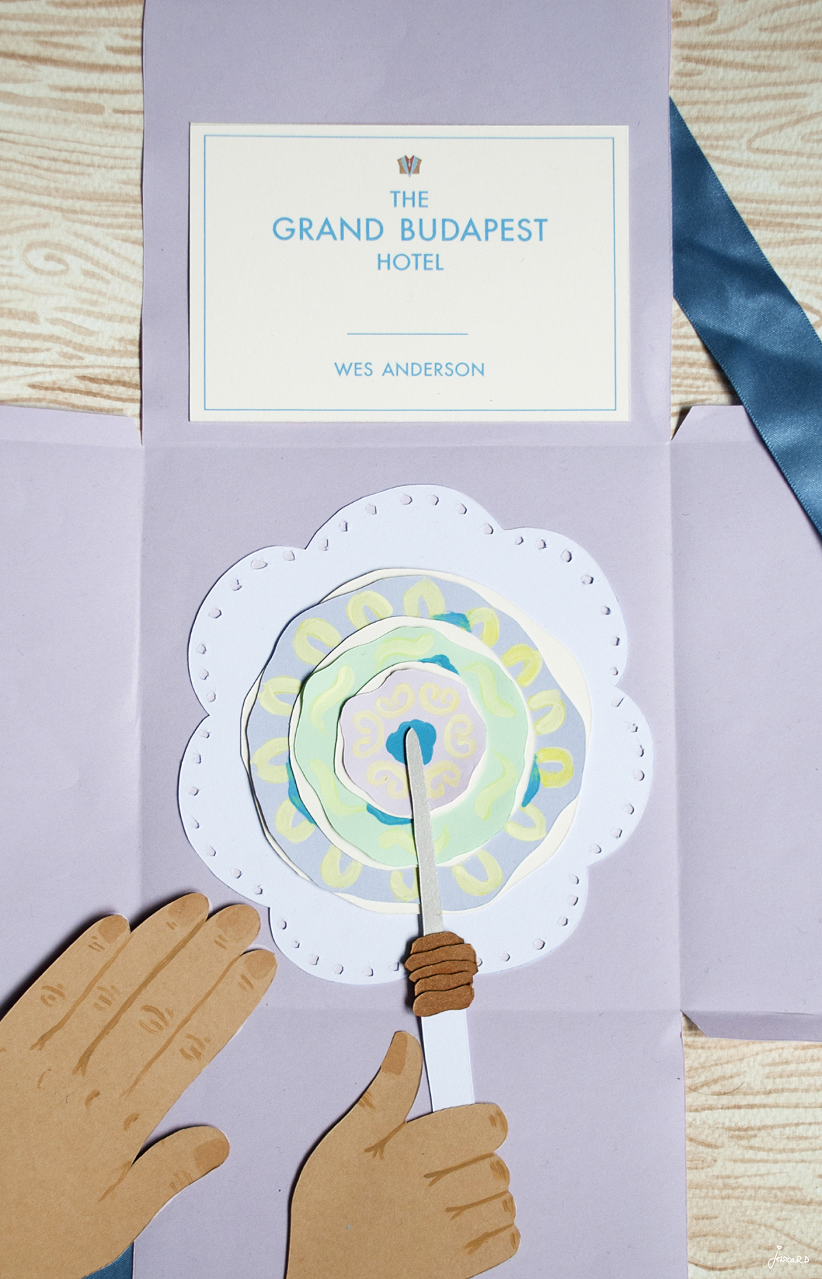 Paper Illustration paper cut Grand Budapest wes anderson courtesan au chocolat paper book cover mendls pastry