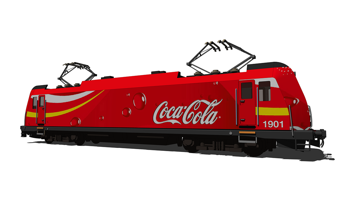 Com Truise Coca Cola soundcloud flight facilities train SketchUP 3D model ad werbezug