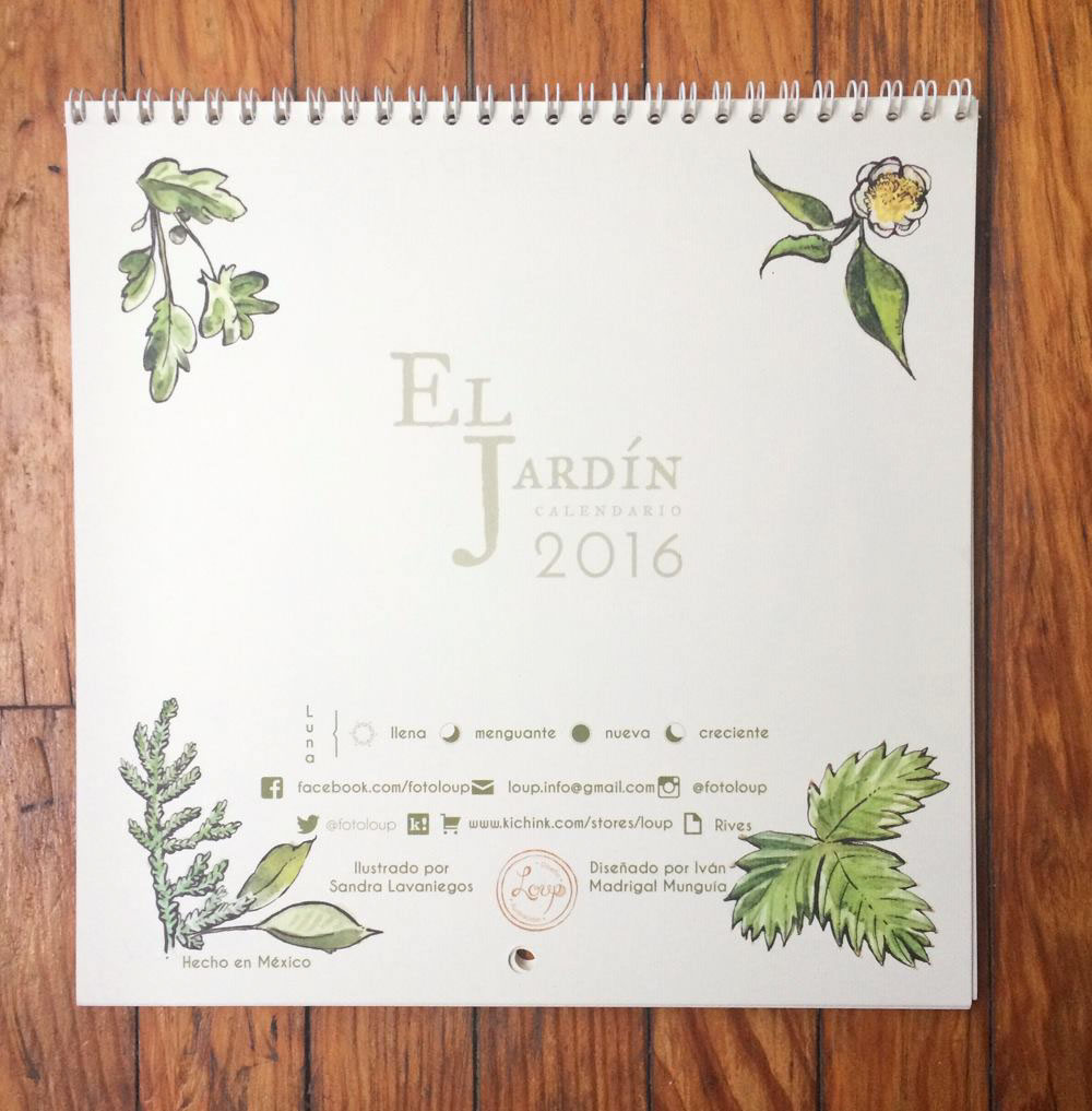 calendario calendrier calendar agenda año year acuarela watercolor acuarelle design paper papel papier botanico