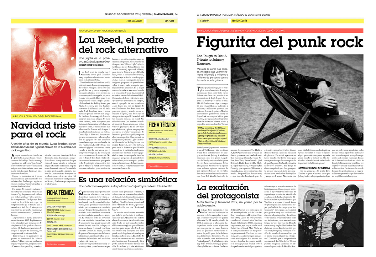 newspaper diario bafici Rock And Roll bandas musica nota periódica periodico Suplemento