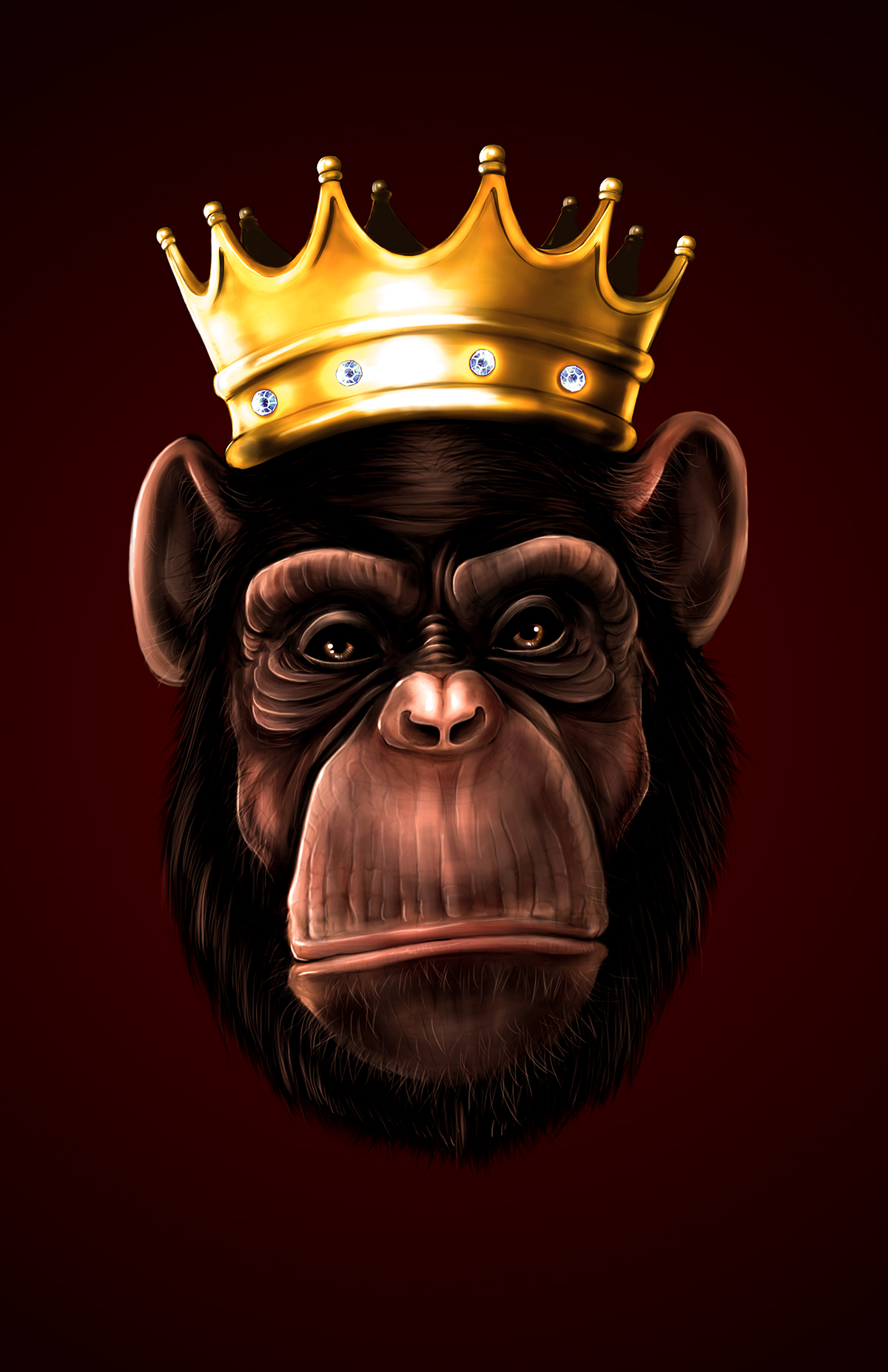 ape chimp monkey king crown