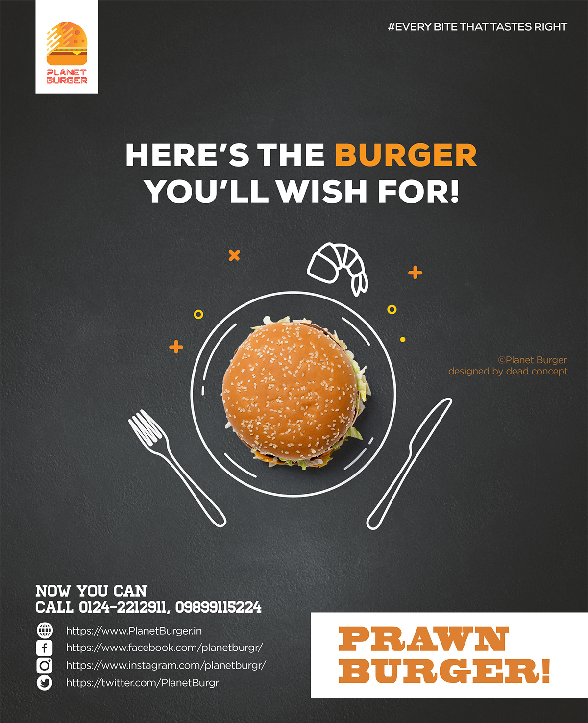 social media digital marketing facebook instagram Advertising  campaign poster restaurant burger planet
