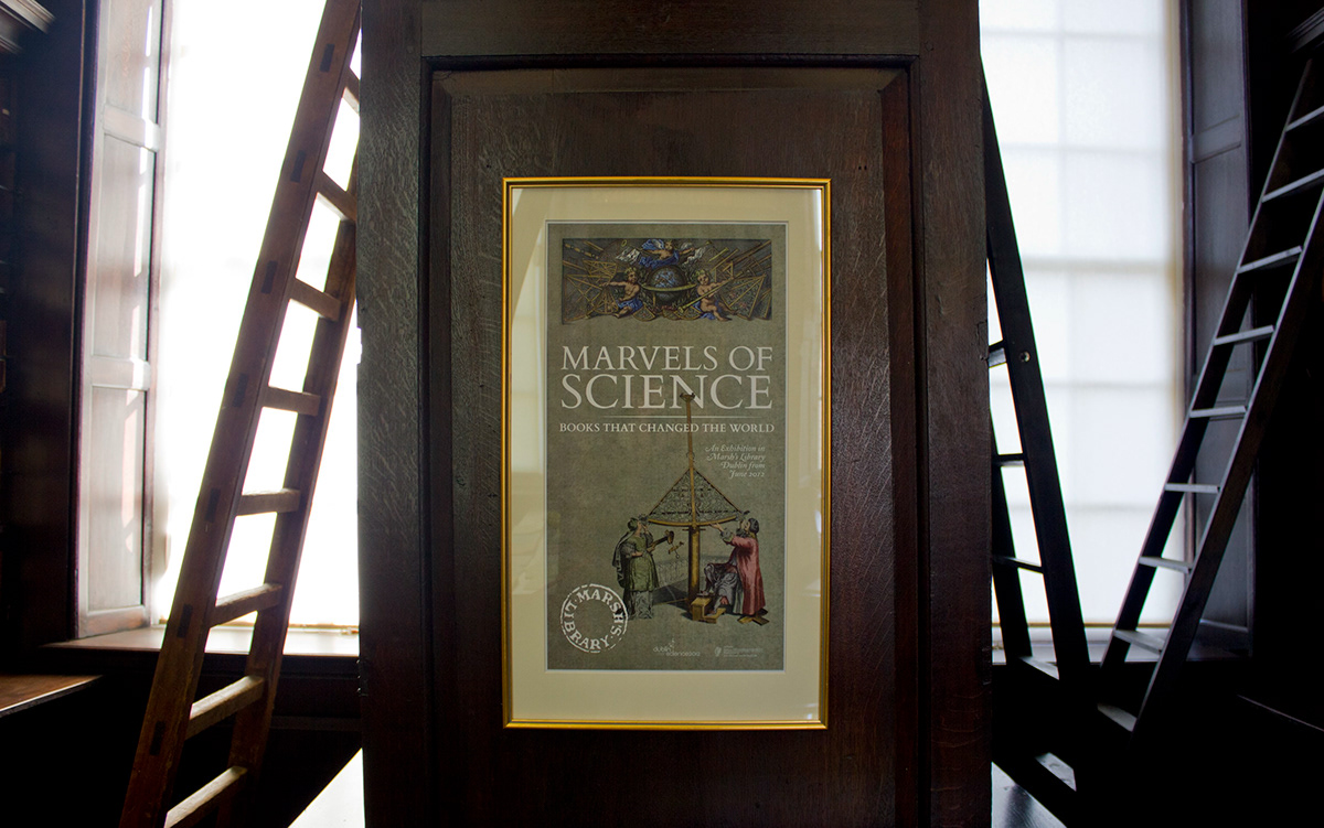 John Fogarty  fogarty BCFE Marsh's Library marvels of science books that changed the world Exhibition Poster Dublin city of science Departments of arts