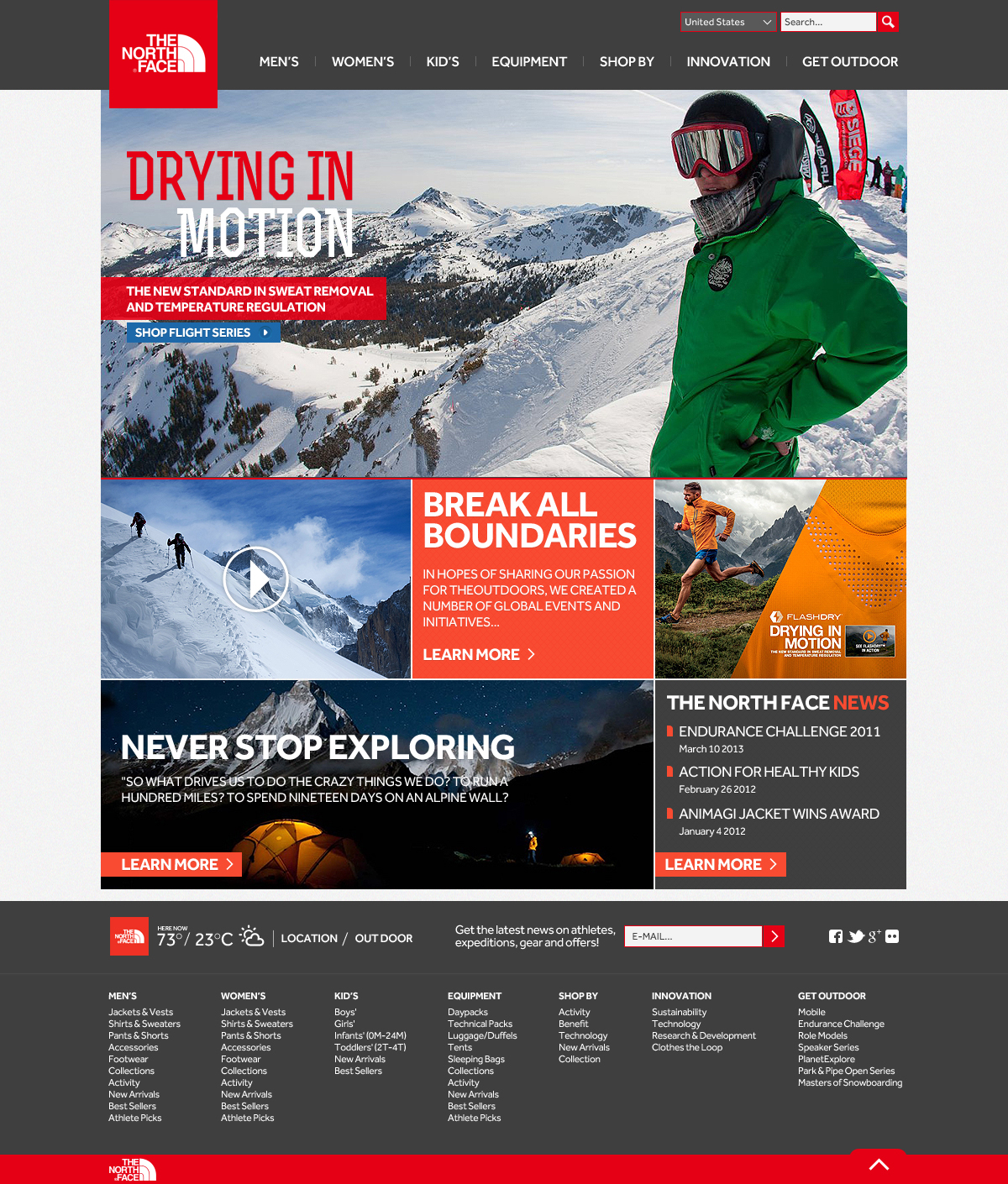 snowboard northface Layout web site design Outdoor snow Outerwear Art Director explorer men motion ux UI