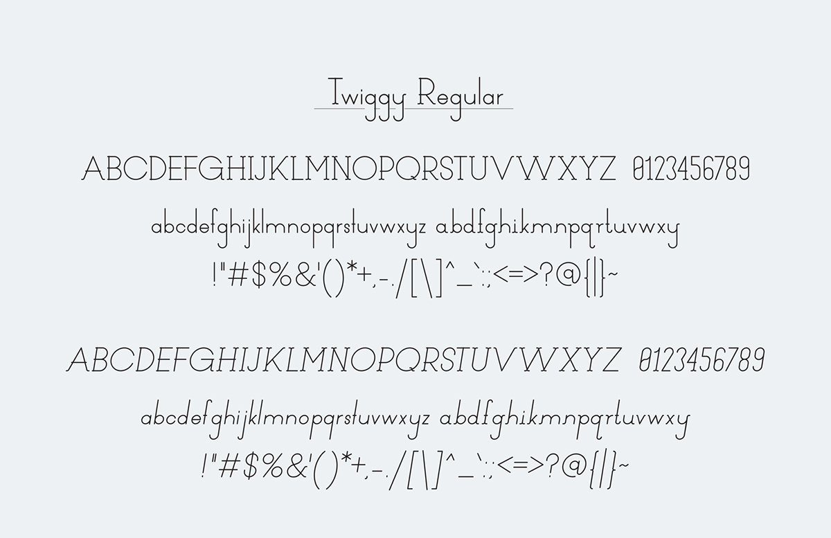 twiggy Display type font kenji enos kenjiboy simple cute