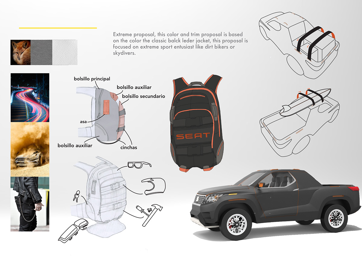 seat pick up Interior concpet Backpacks