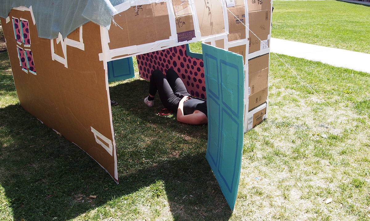cardboard duct tape fort house