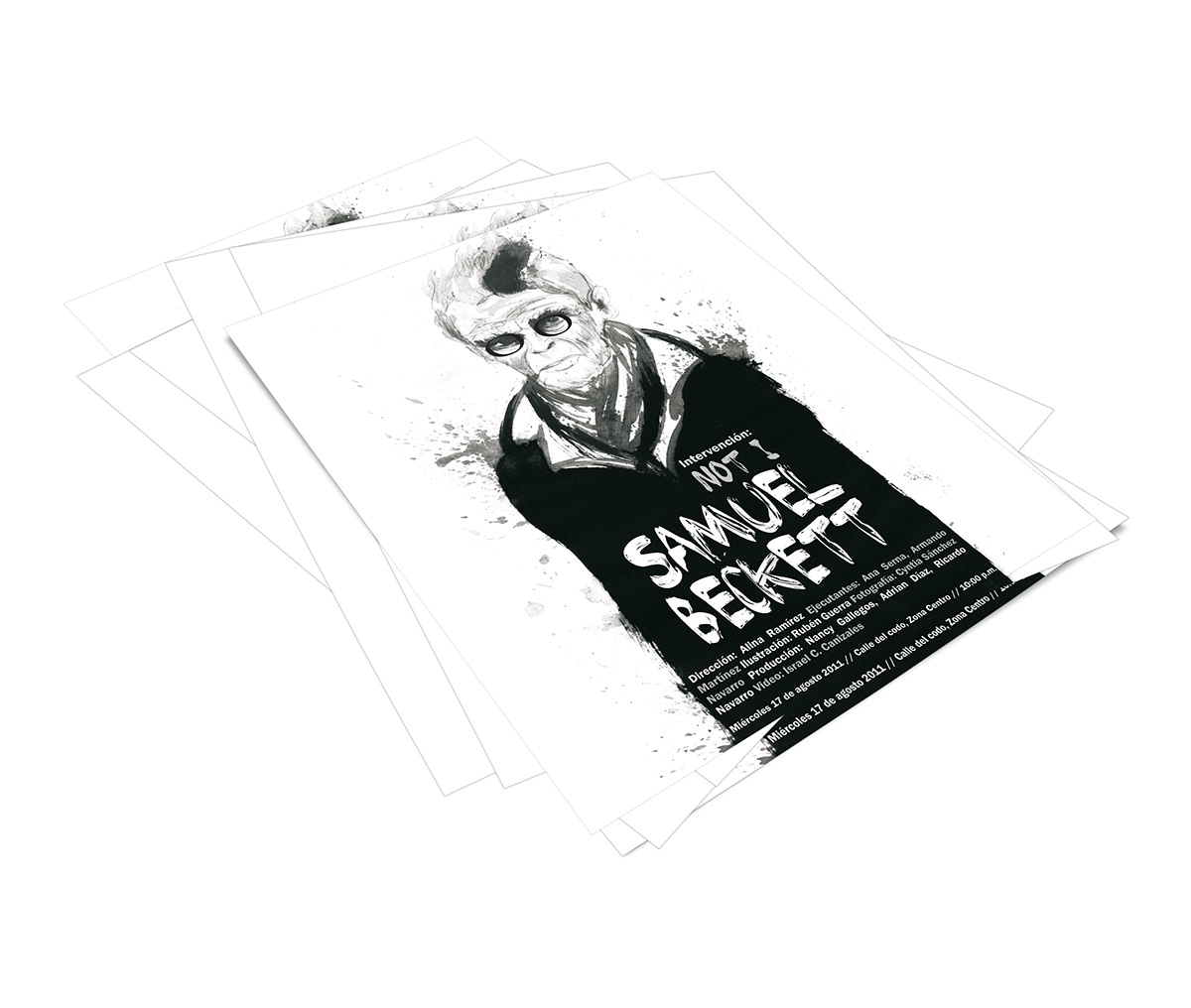 ilustration  Samuel Beckett  black&white  literature  poetry