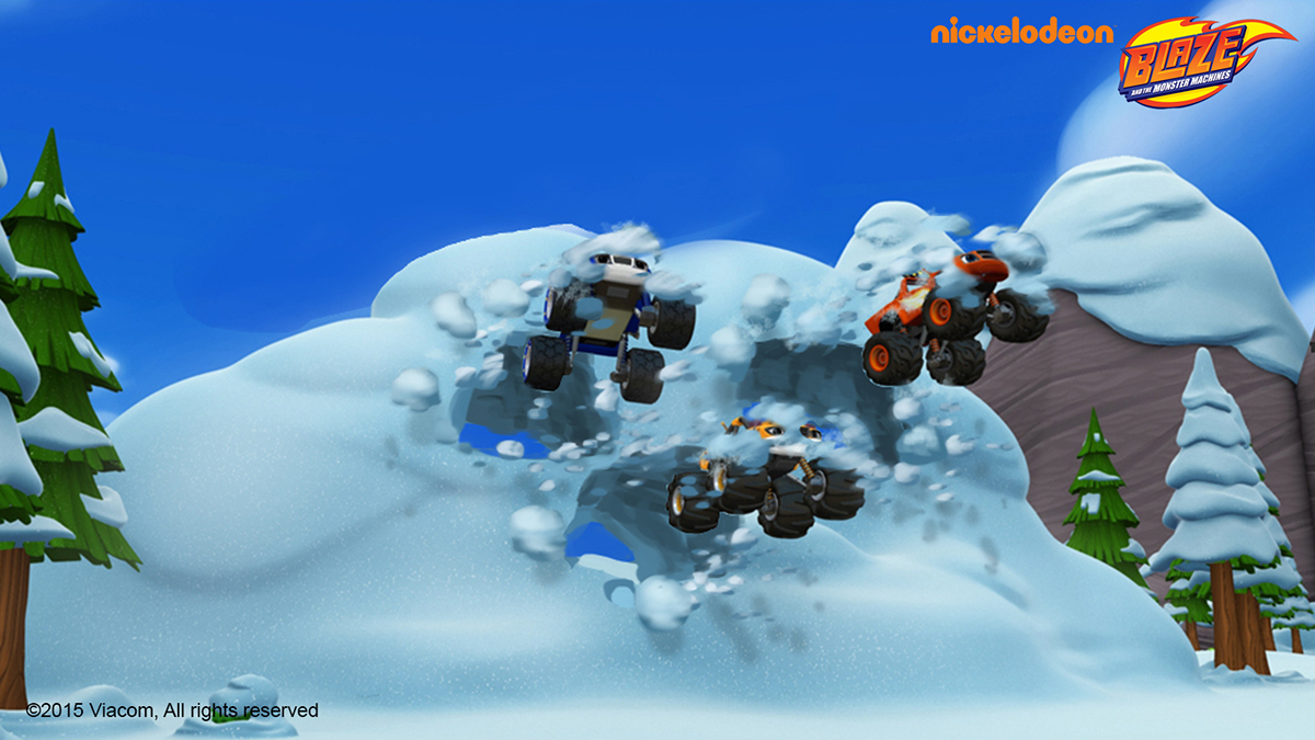 3D blaze monster machines snow Landscape environment