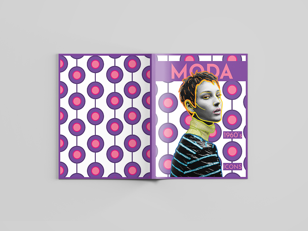 magazine Fashion  Layout outline Patterns 60's twiggy colors