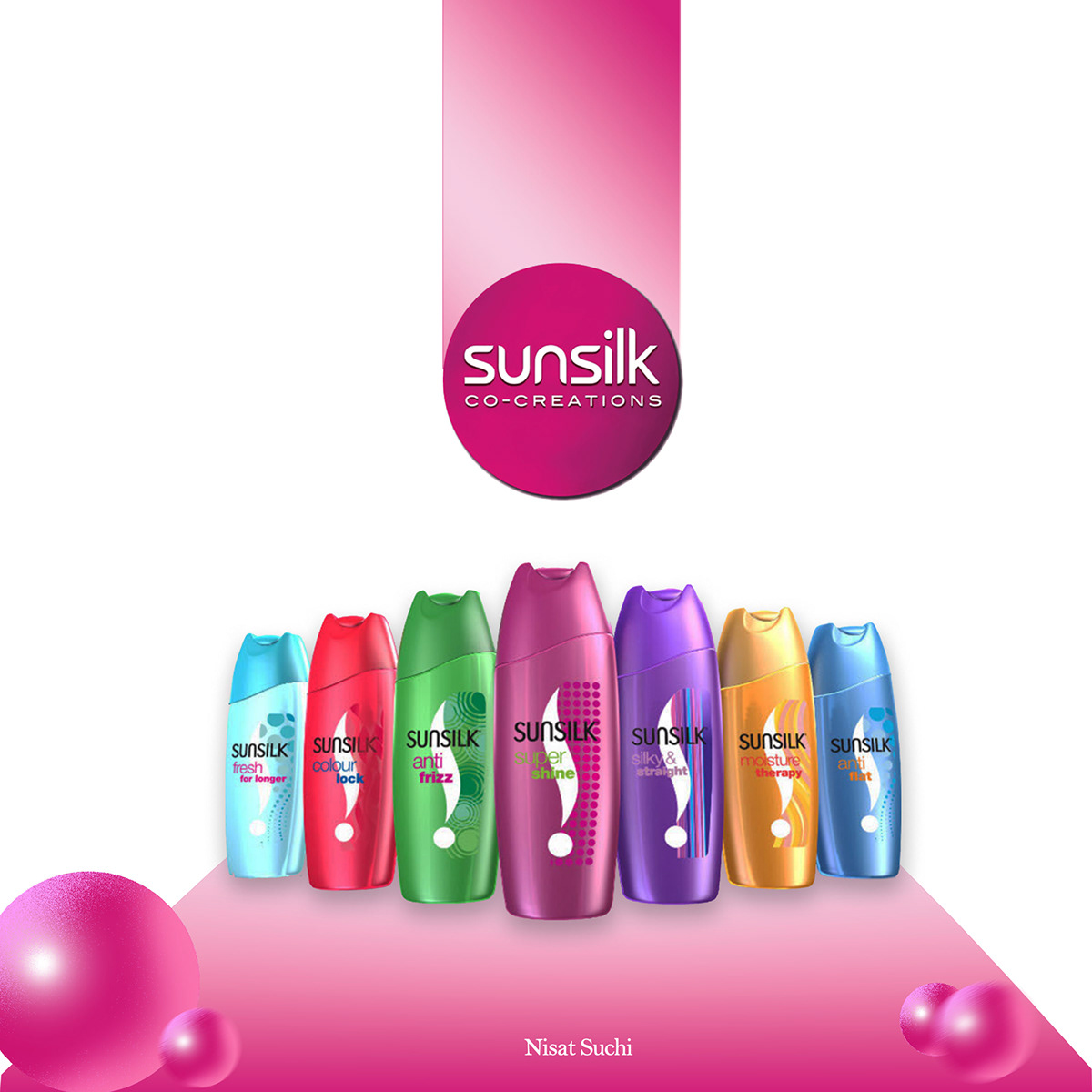 Sunsilk sunsilk shampoo shampoo hair pink poster Graphic Designer Social media post Socialmedia designer