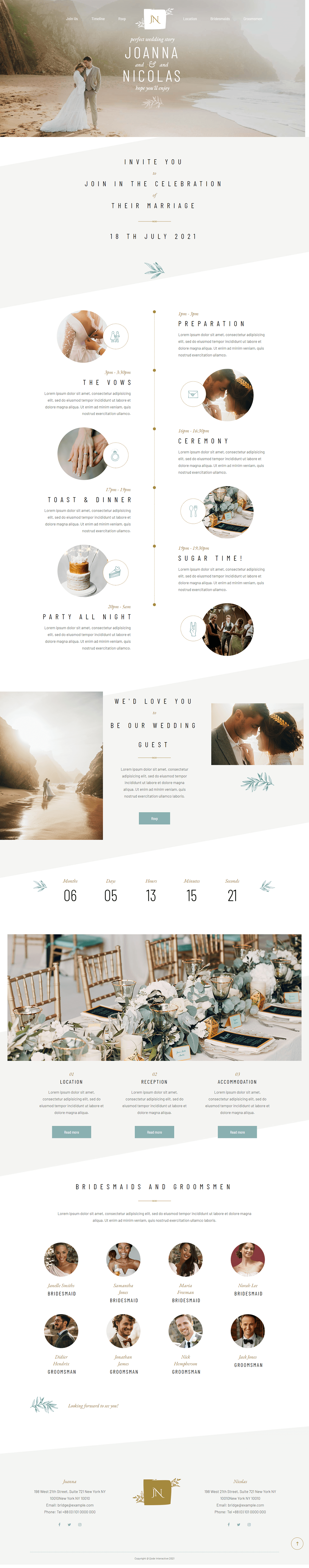 Wedding Reception Website