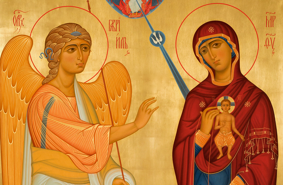 annunciation saint mary virgin archangel angel Gabriel Orthodox holy Icon iconography