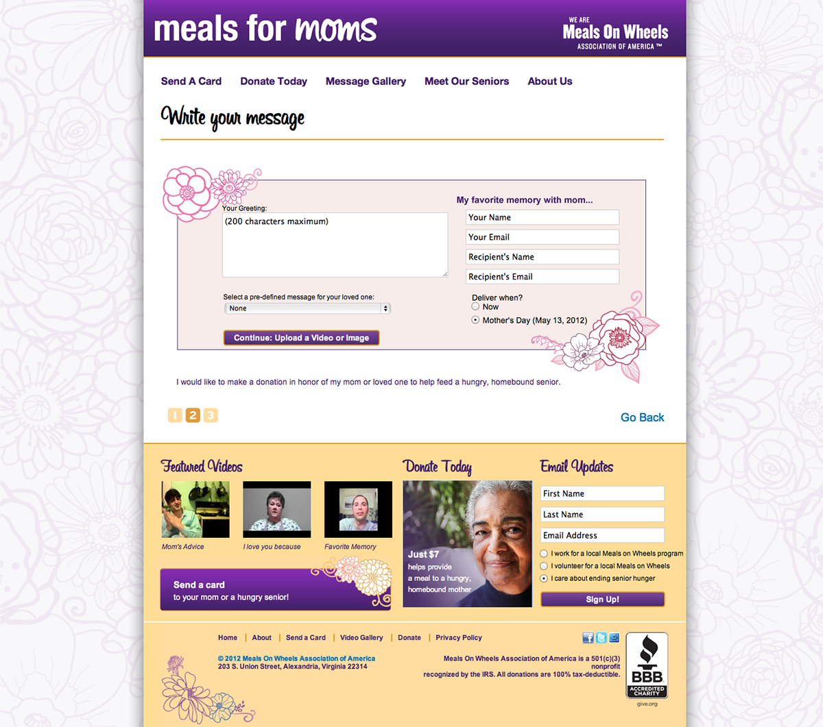 mothers day Meals On Wheels Meals for Moms
